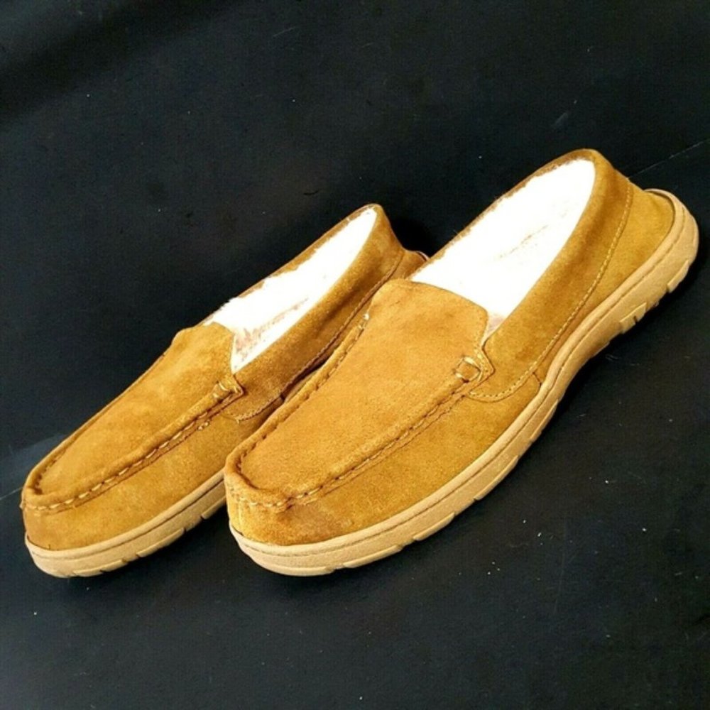CHAPS M (8-9) Suede Fur Lined In/Outdoor Slippers